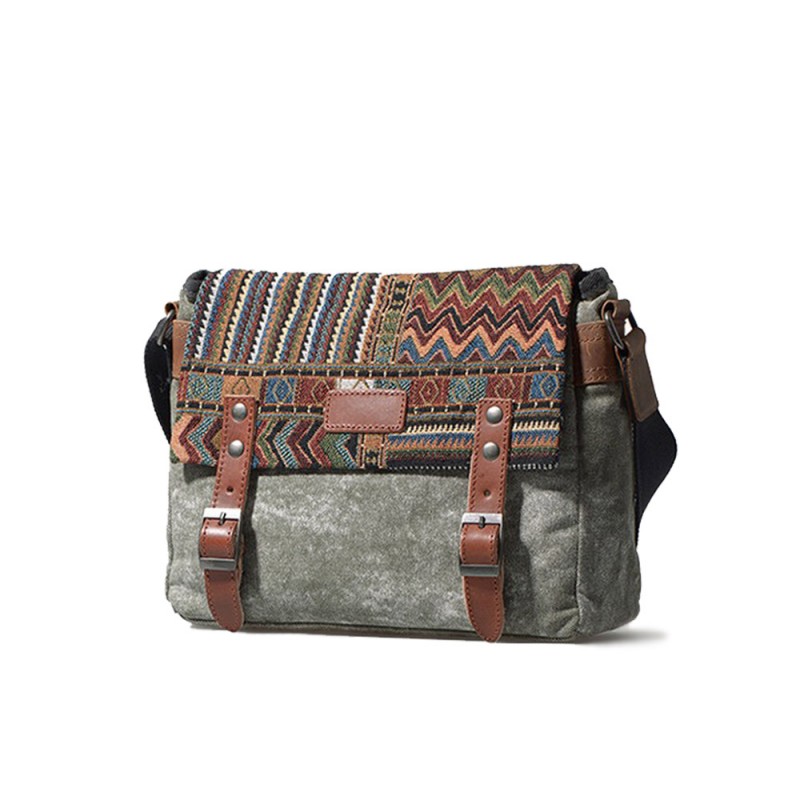 Женская сумка через плечо Aeon с орнаментом хаки - 4 фото