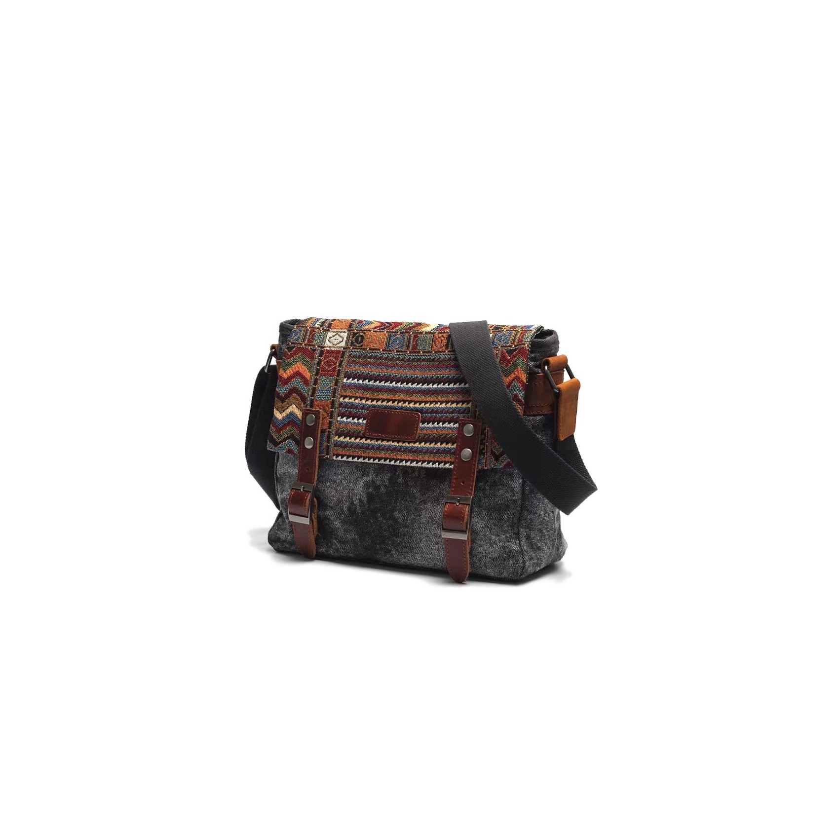 Женская сумка через плечо Aeon с орнаментом графитовая