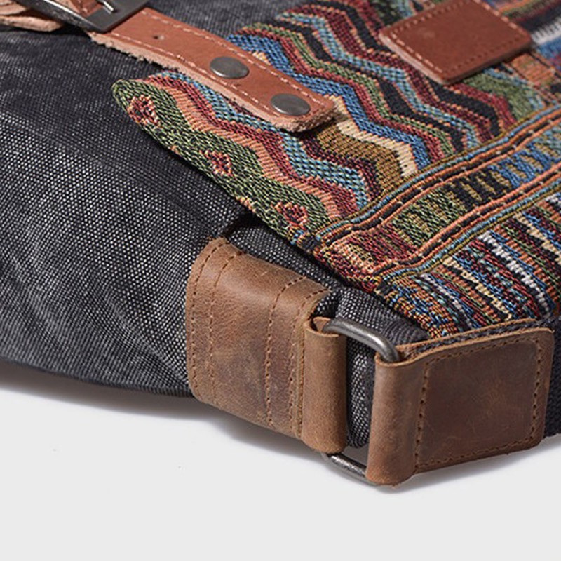 Женская сумка через плечо Aeon с орнаментом графитовая - 12 фото