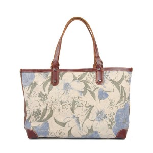 Жіноча міська сумка Flower кремово-блакитна