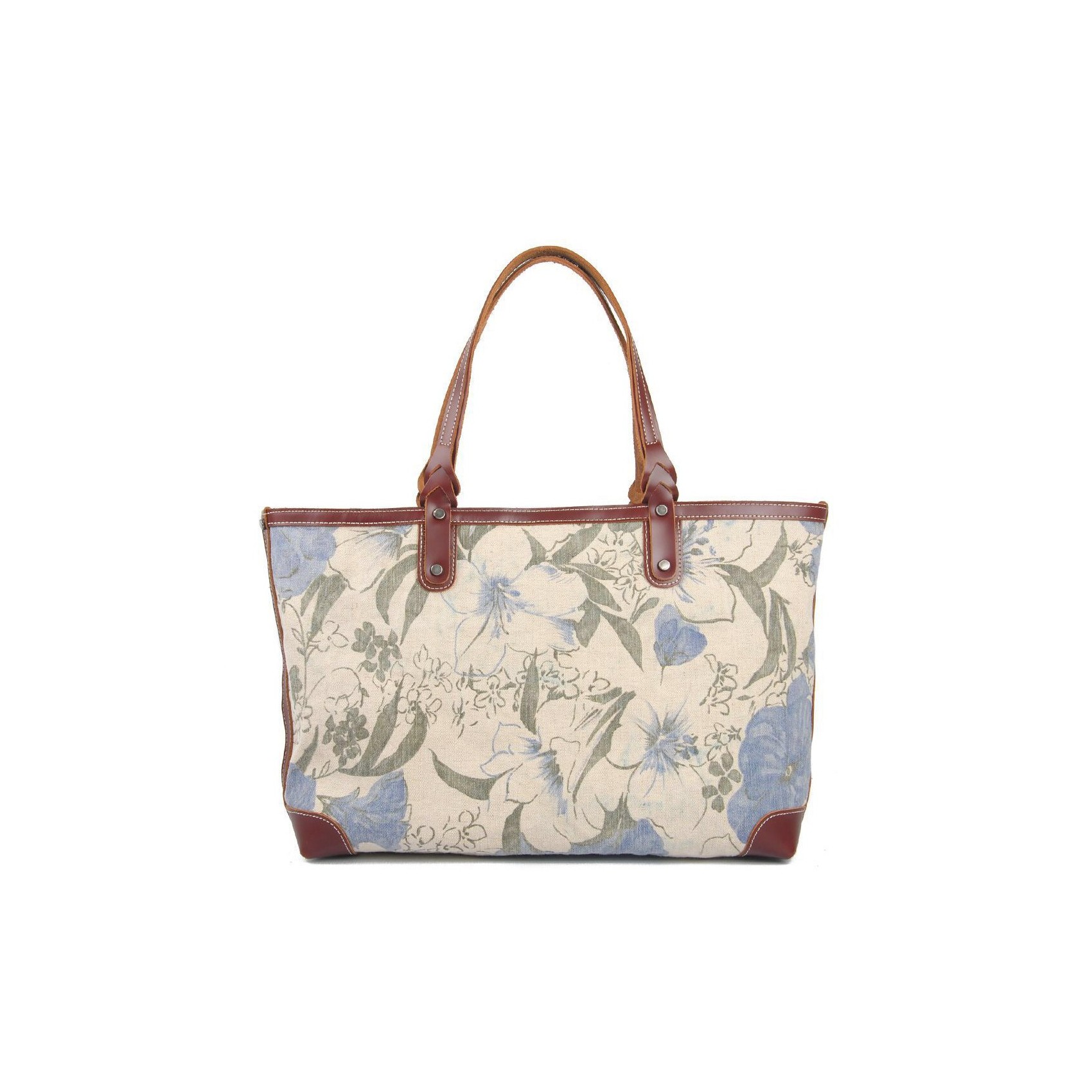 Жіноча міська сумка Flower кремово-блакитна