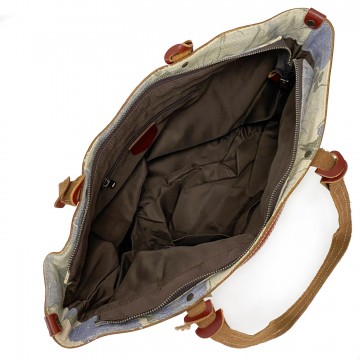 Женская городская сумка Flower кремово-голубая фото