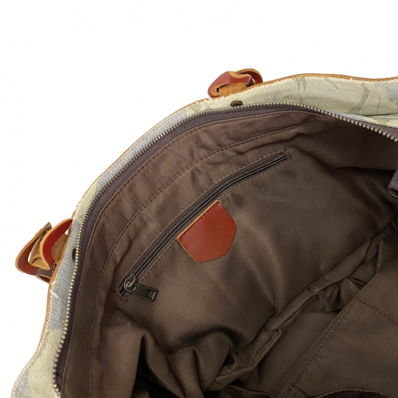 Жіноча міська сумка Flower кремово-блакитна - 3 фото