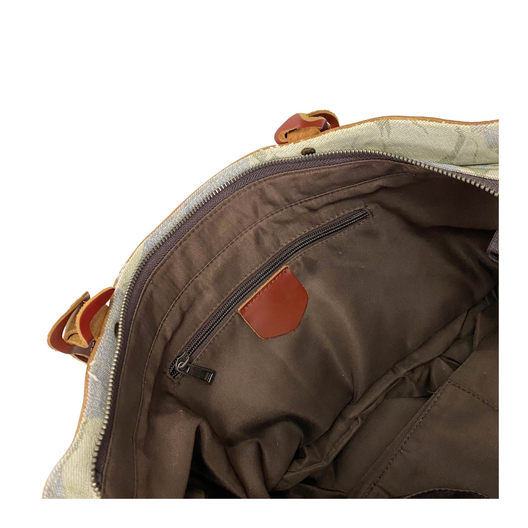 Женская городская сумка Flower кремово-голубая