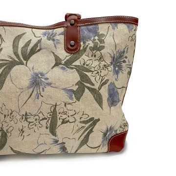 Женская городская сумка Flower кремово-голубая фото