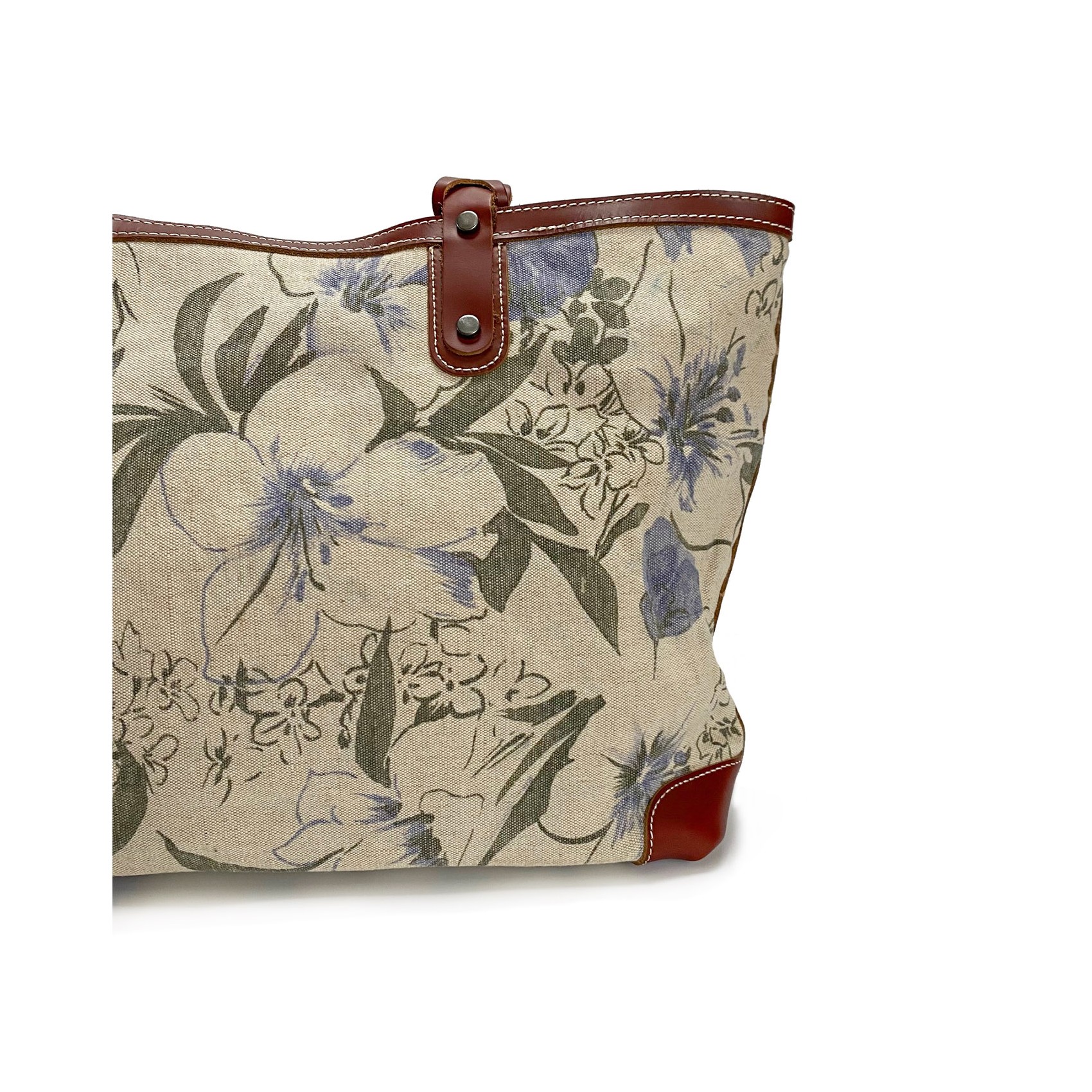 Женская городская сумка Flower кремово-голубая