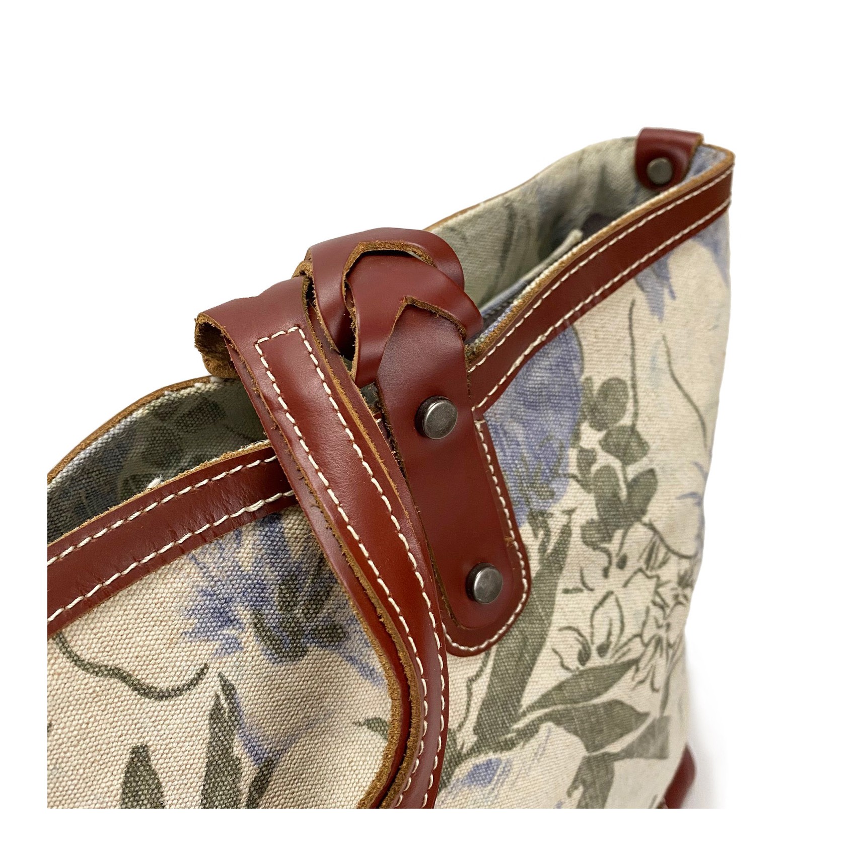 Женская городская сумка Flower кремово-голубая