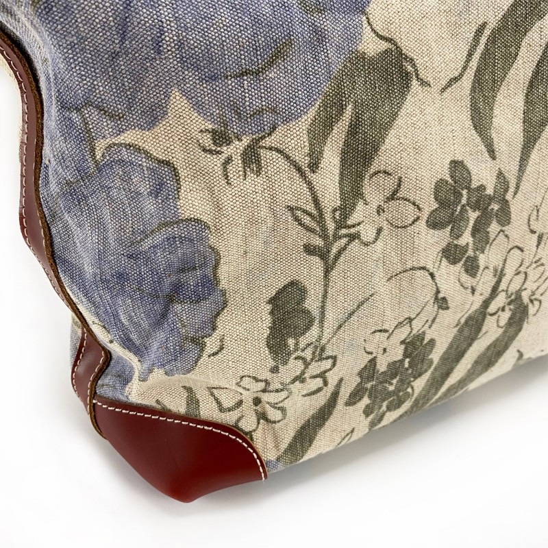 Жіноча міська сумка Flower кремово-блакитна - 6 фото