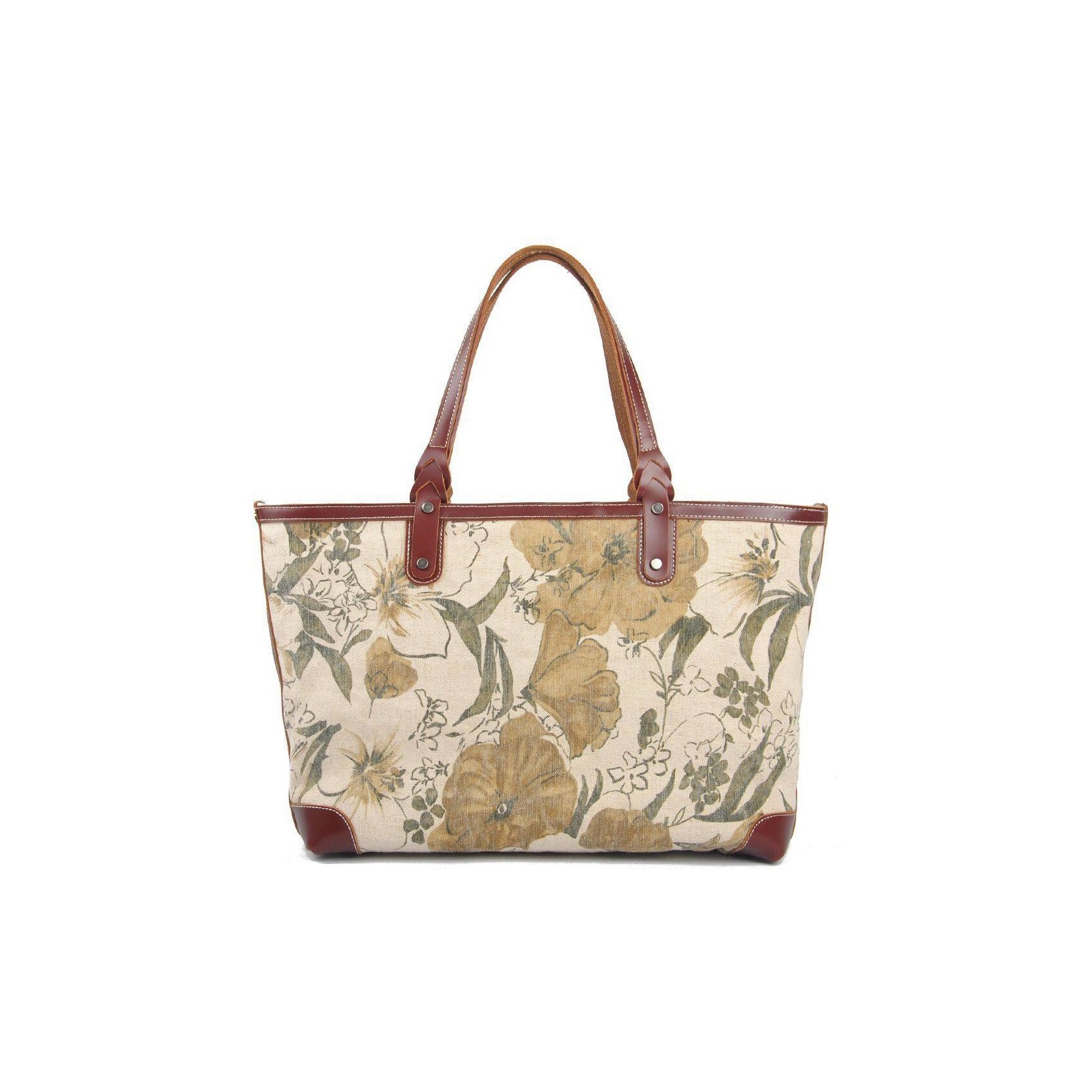 Жіноча міська сумка Flower кремово-зелена