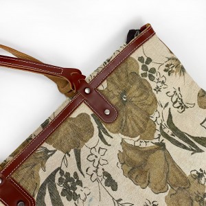 Жіноча міська сумка Flower кремово-зелена