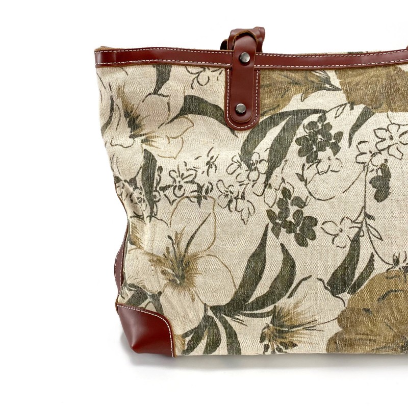 Женская городская сумка Flower кремово-зеленая - 2 фото