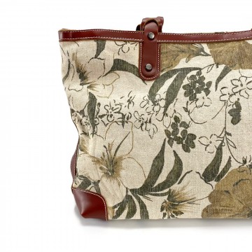 Жіноча міська сумка Flower кремово-зелена фото