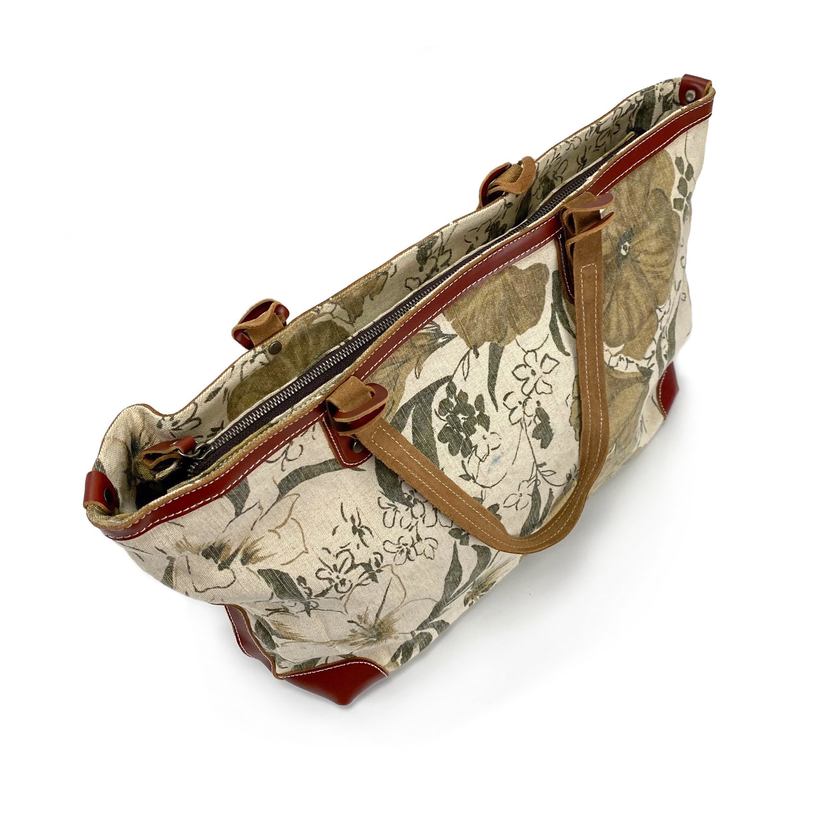 Жіноча міська сумка Flower кремово-зелена