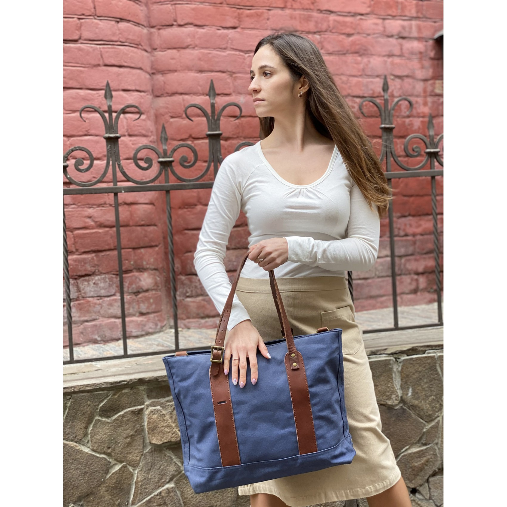 Жіноча міська сумка-тоут Carabo синя