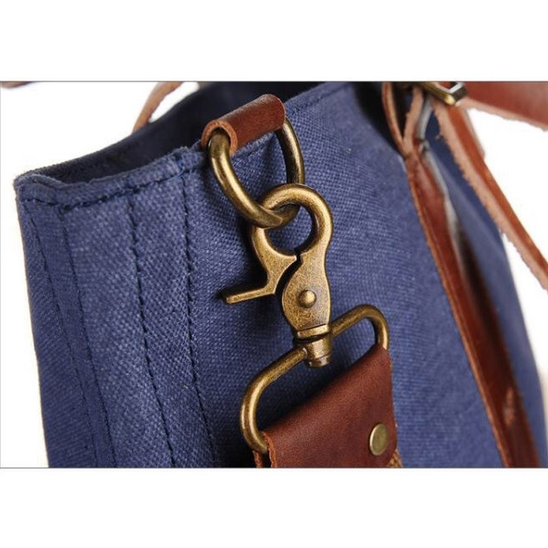 Женская городская сумка-тоут Carabo синяя - 8 фото