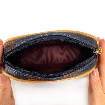 Женская сумочка-клатч Grace сине-бежевая фото