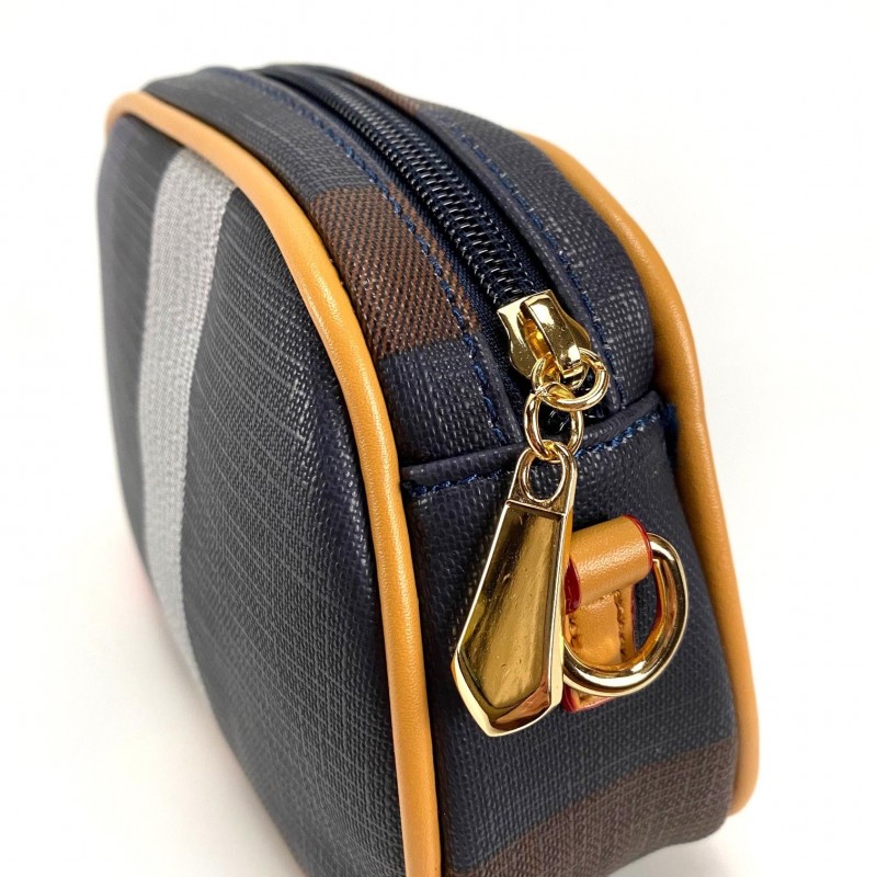 Жіноча сумочка-клатч Grace синьо-бежева - 6 фото