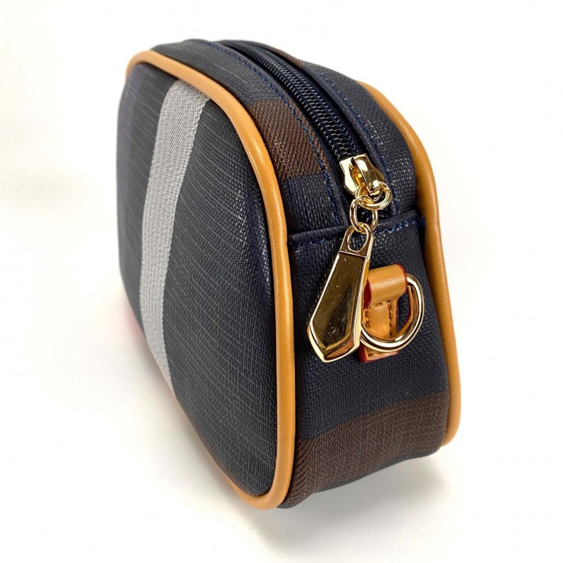 Женская сумочка-клатч Grace сине-бежевая - 7 фото