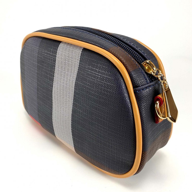 Женская сумочка-клатч Grace сине-бежевая - 8 фото