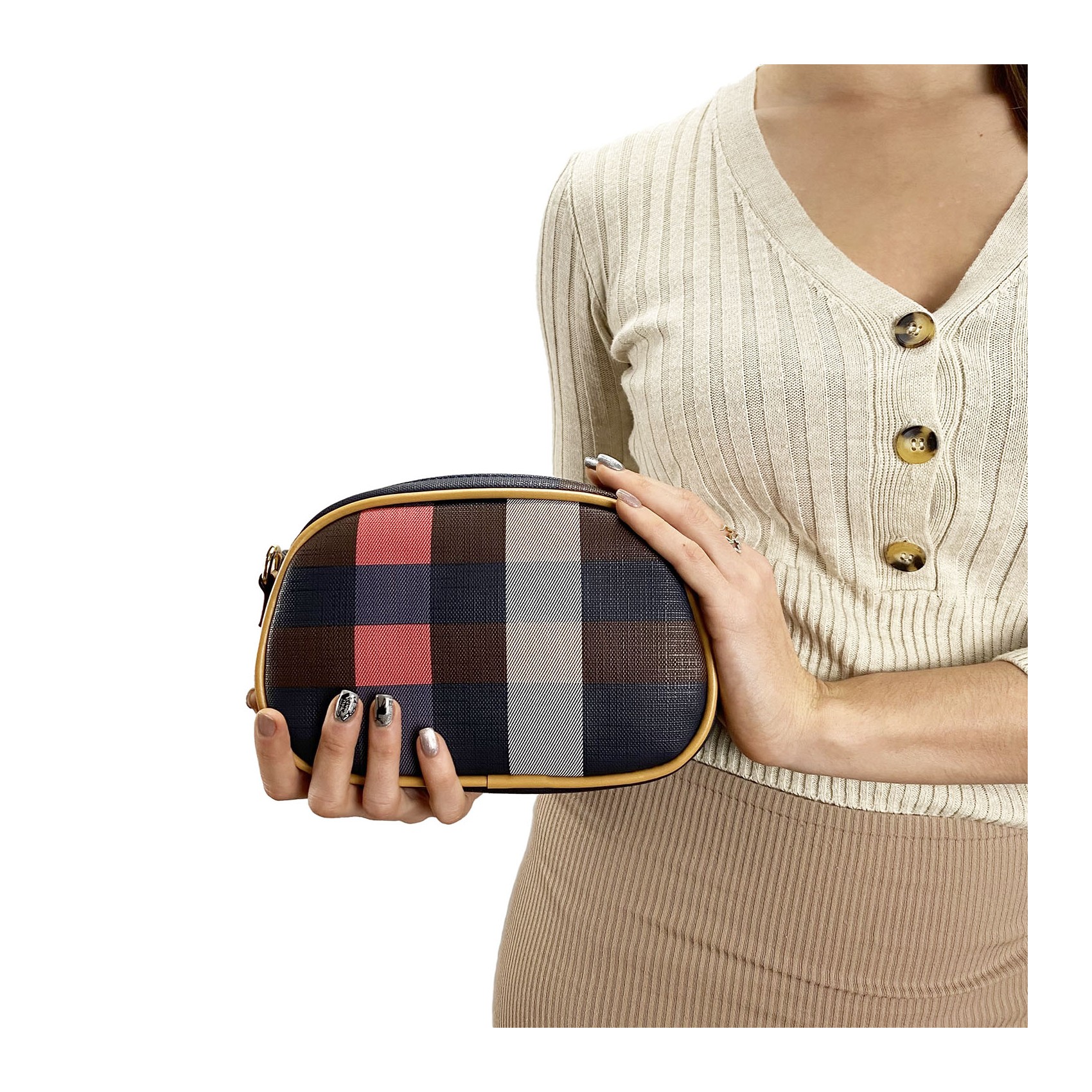 Жіноча сумочка-клатч Grace синьо-бежева