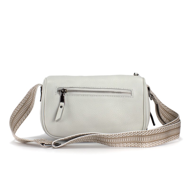 Женская кожаная сумка на плечо Diana белая - 2 фото