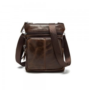 Чоловіча шкіряна сумка-барсетка Wilson через плече коричнева