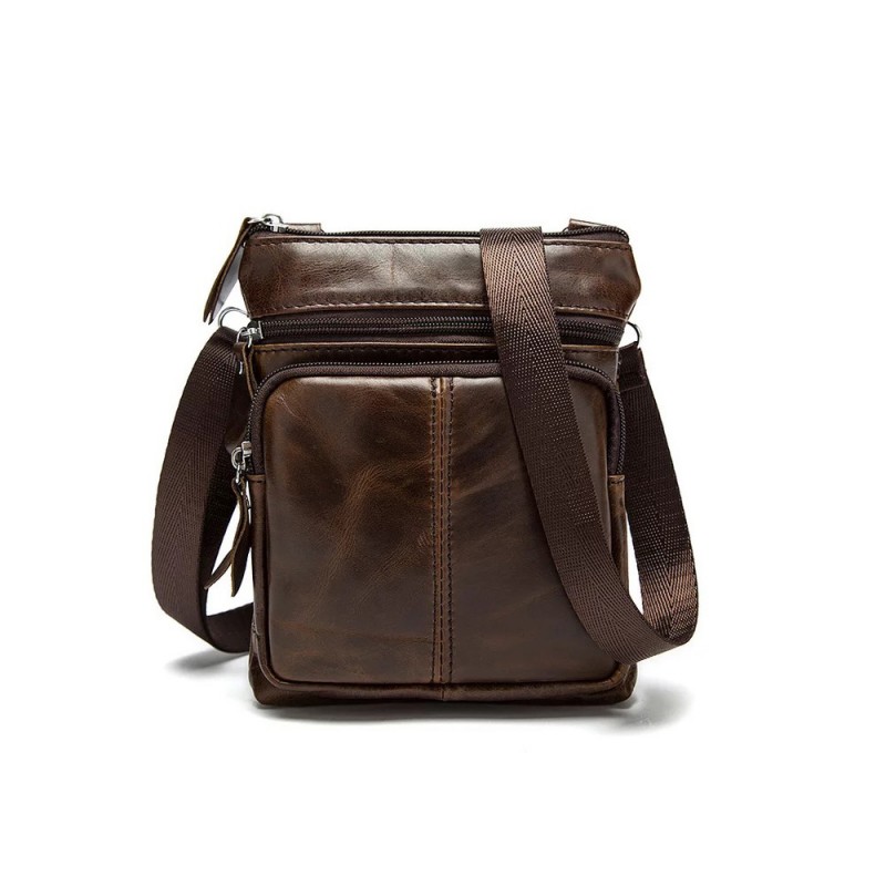 Мужская кожаная сумка-барсетка Wilson через плечо коричневая фото