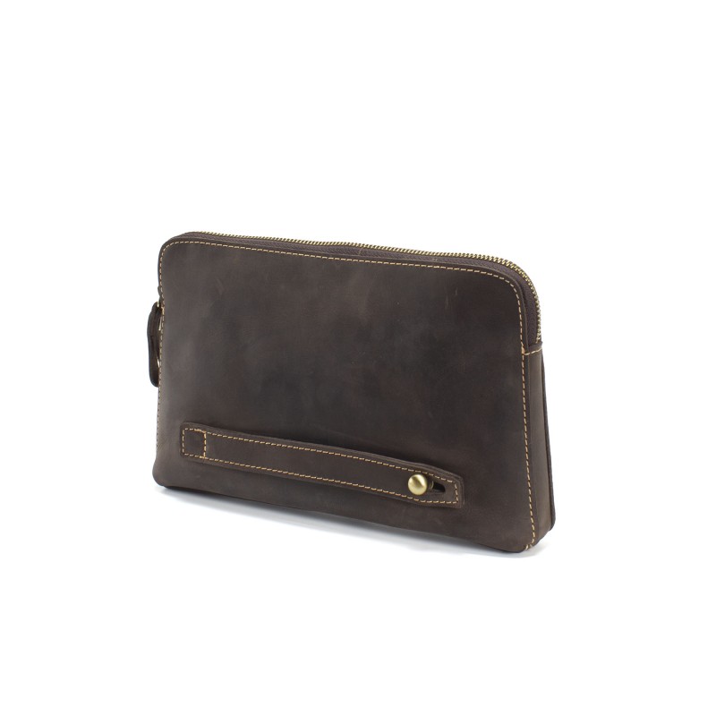 Мужской кожаный мессенджер Leone темно-коричневый - 1 фото
