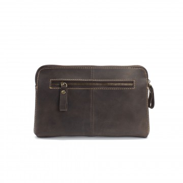 Мужской кожаный мессенджер Leone темно-коричневый фото