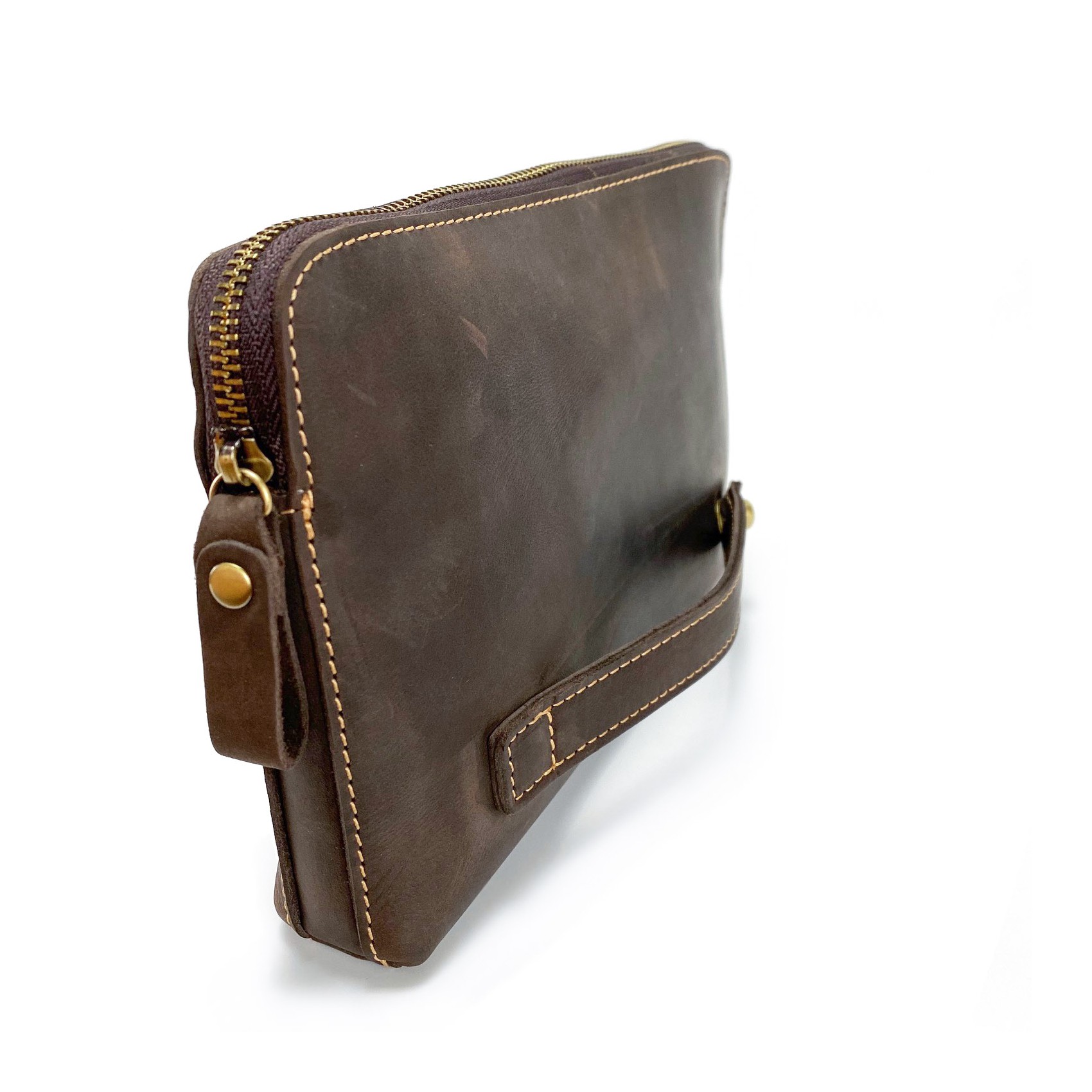 Чоловічий шкіряний месенджер Leone темно-коричневий
