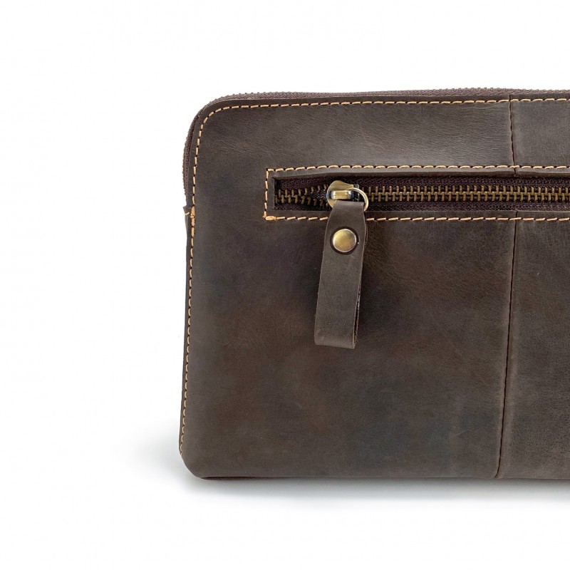 Чоловічий шкіряний месенджер Leone темно-коричневий - 6 фото