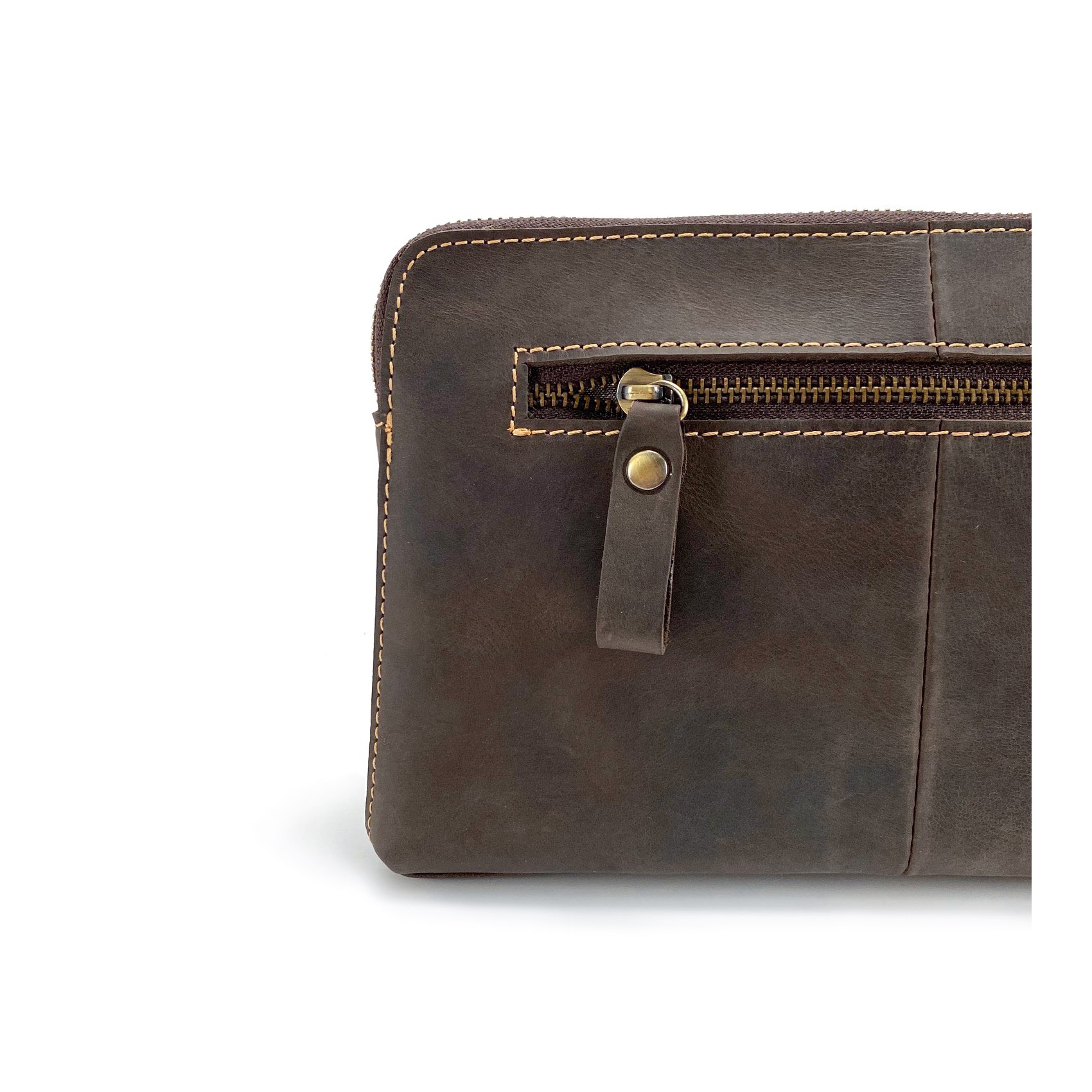 Чоловічий шкіряний месенджер Leone темно-коричневий