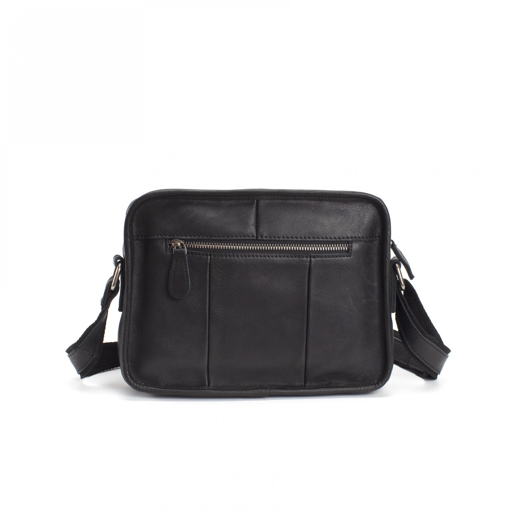 Чоловіча шкіряна сумка Brandon через плече чорна