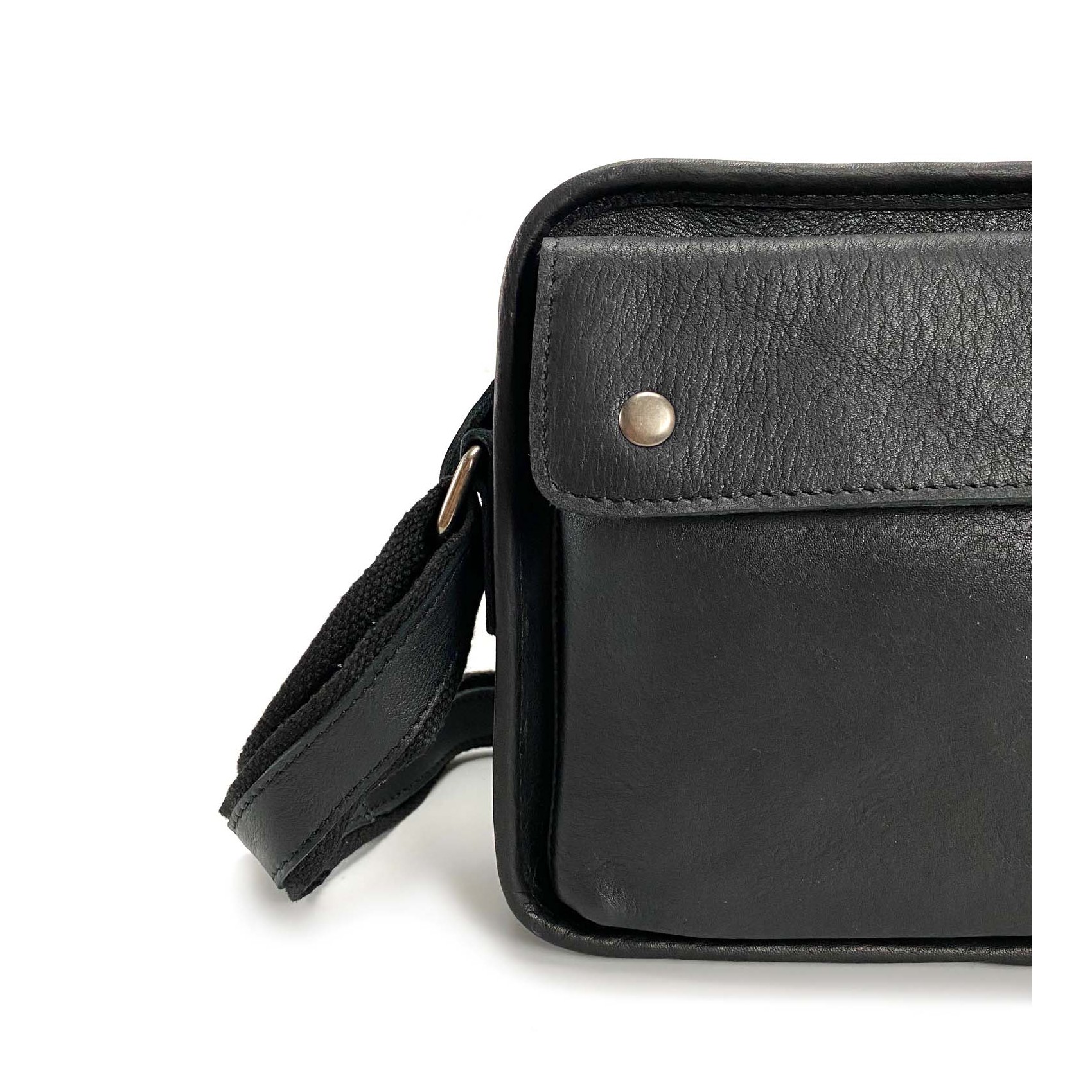 Мужская кожаная сумка Brandon через плечо черная