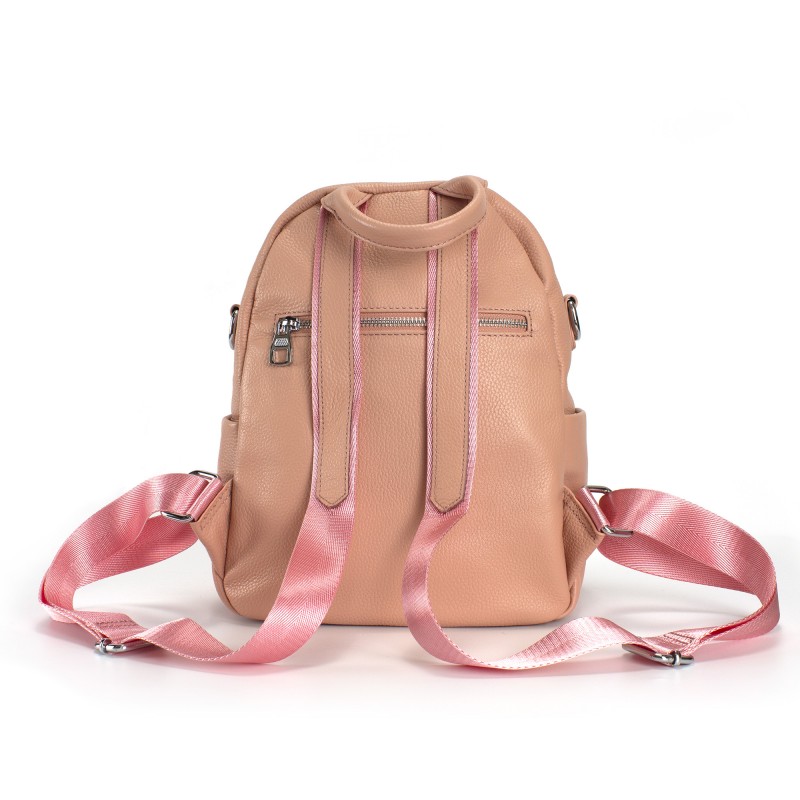 Женский рюкзак Jessica кожаный персиковый - 3 фото