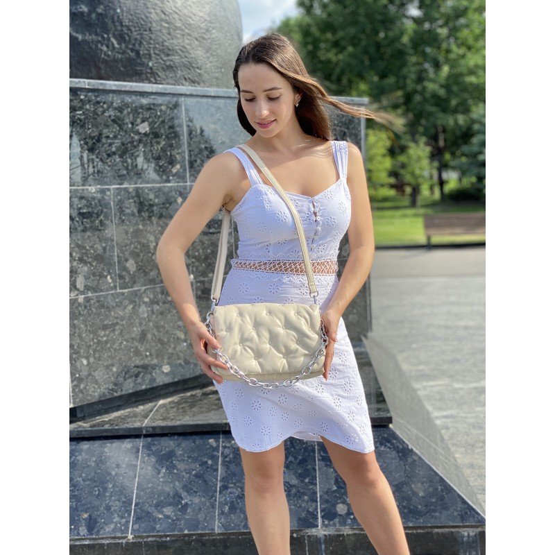 Женская сумка Jessie бежевая - 3 фото