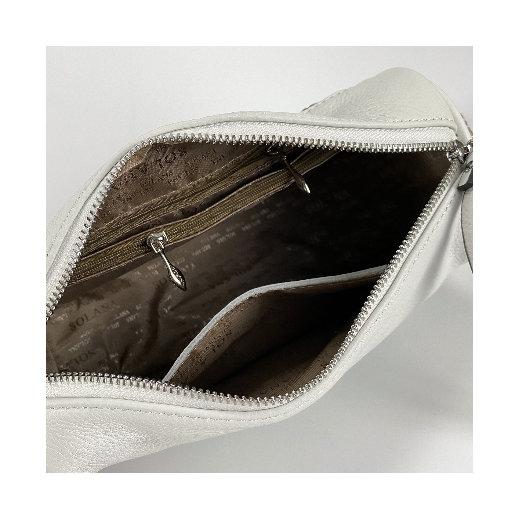 Жіноча шкіряна сумка на плече Diana біла