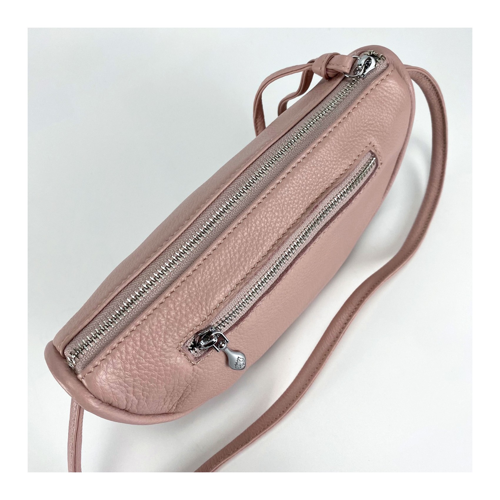 Жіноча шкіряна сумка Rebecca рожева пудра