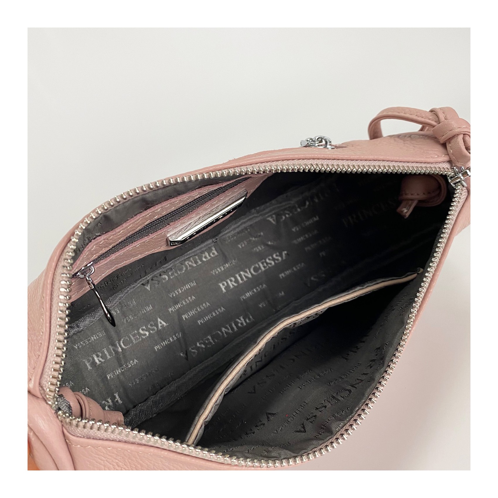 Жіноча шкіряна сумка Rebecca рожева пудра