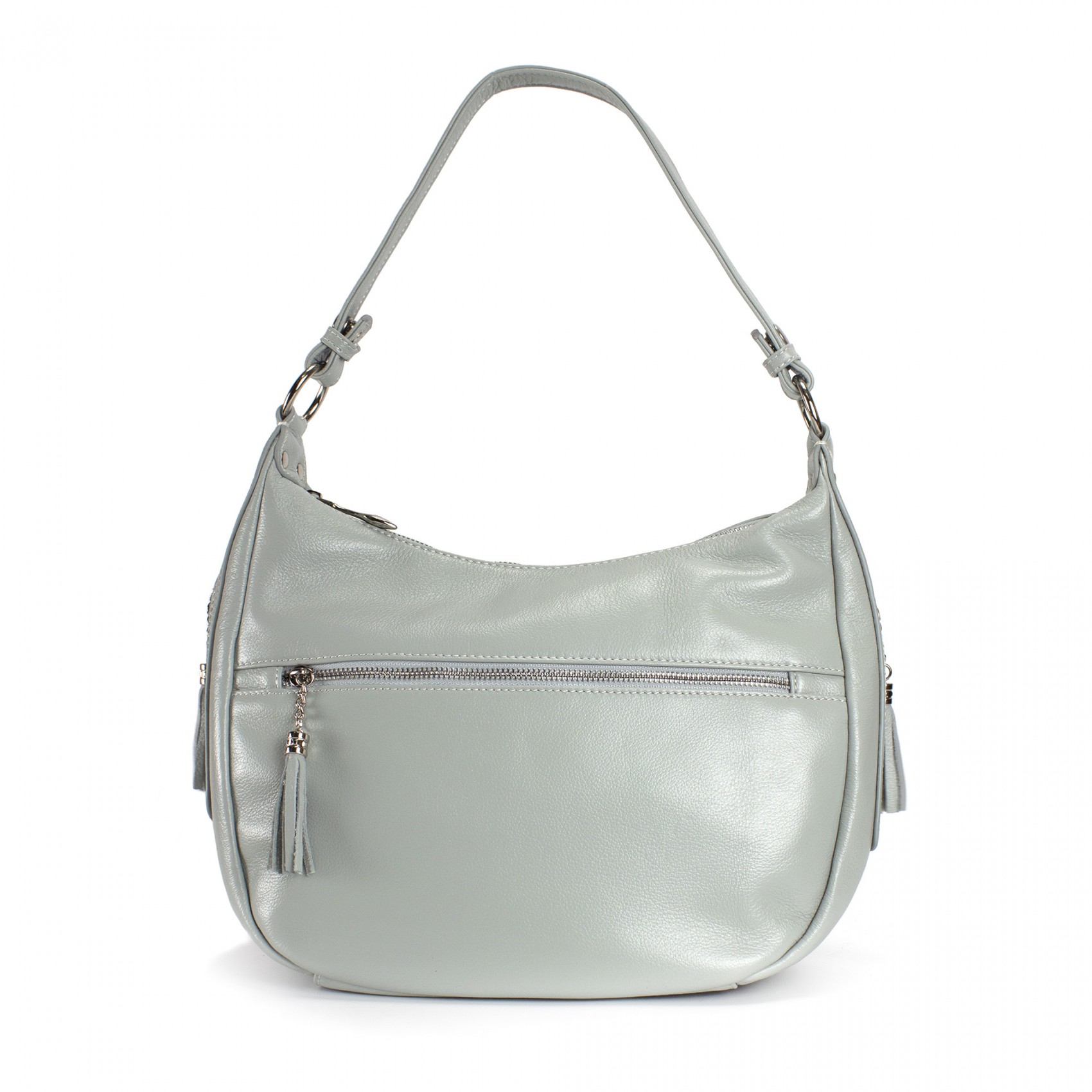 Женская кожаная сумка хобо Linda мятная