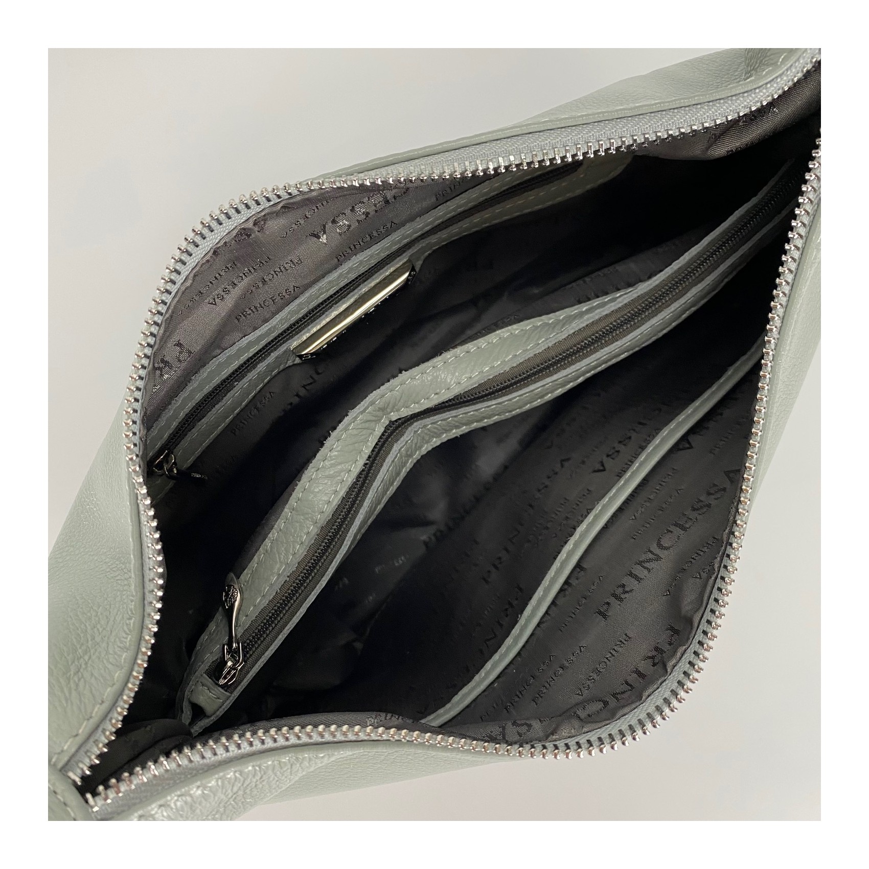 Жіноча шкіряна сумка хобо Linda м'ятна