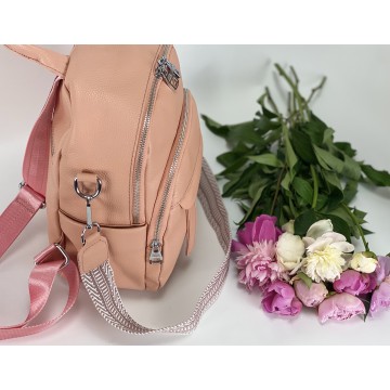 Женский рюкзак Jessica кожаный персиковый фото