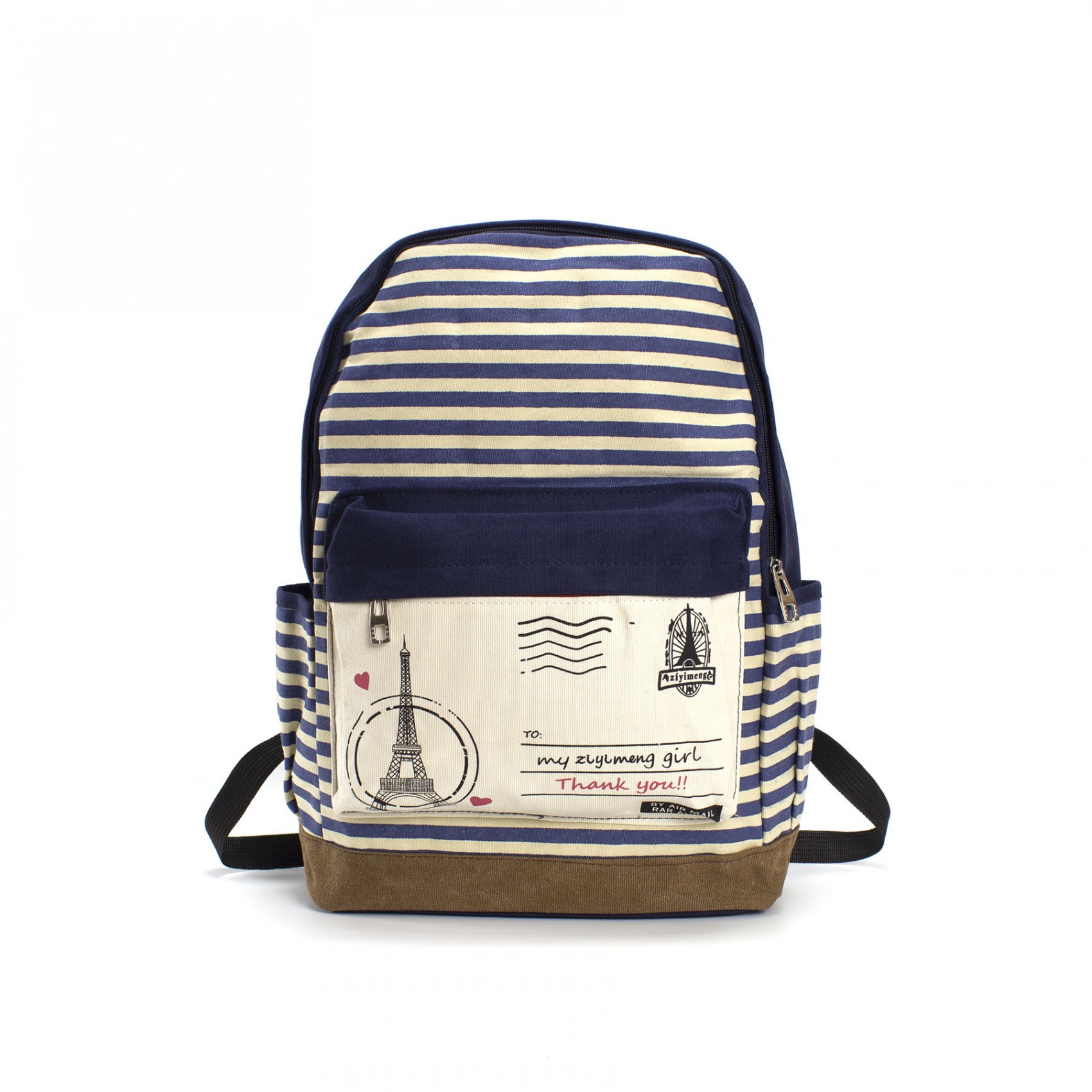 Женский рюкзак Paris синий с полосками