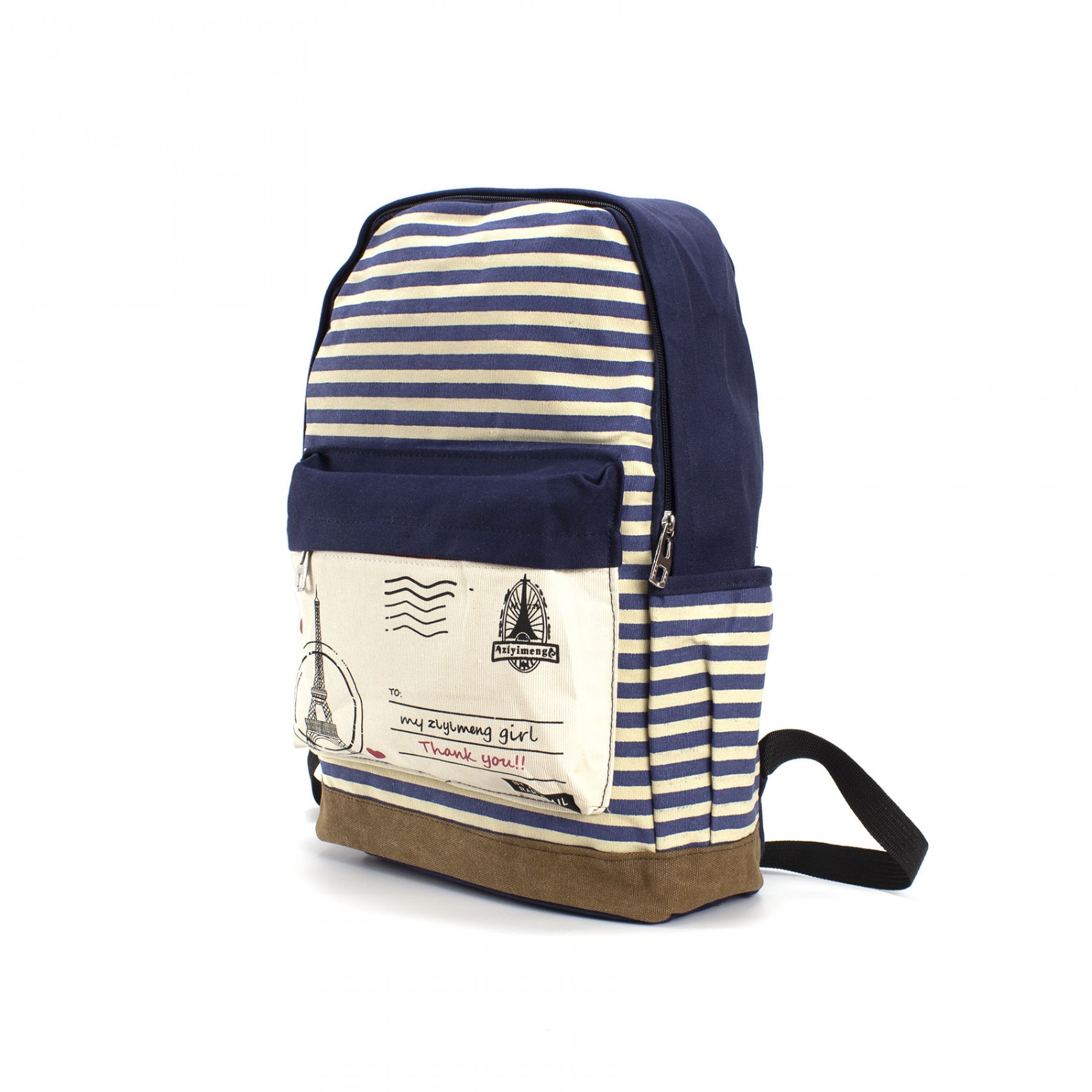 Женский рюкзак Paris синий с полосками