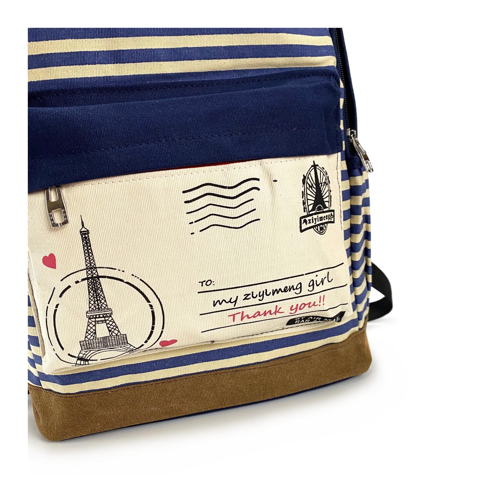 Женский рюкзак Paris синий с полосками