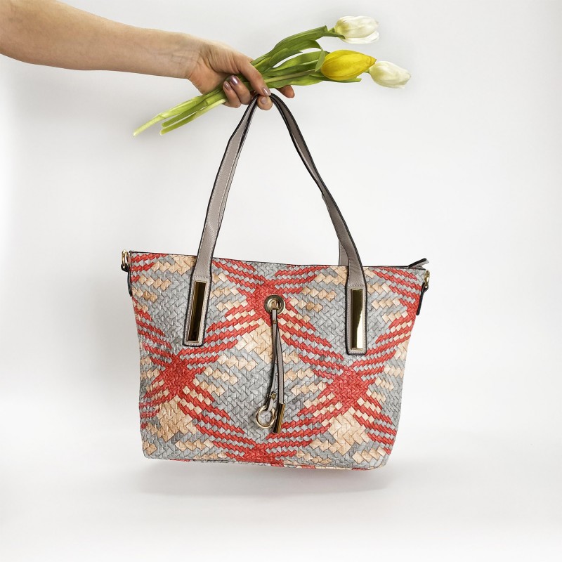 Жіноча сумка Sylvia сіро-бежева - 4 фото