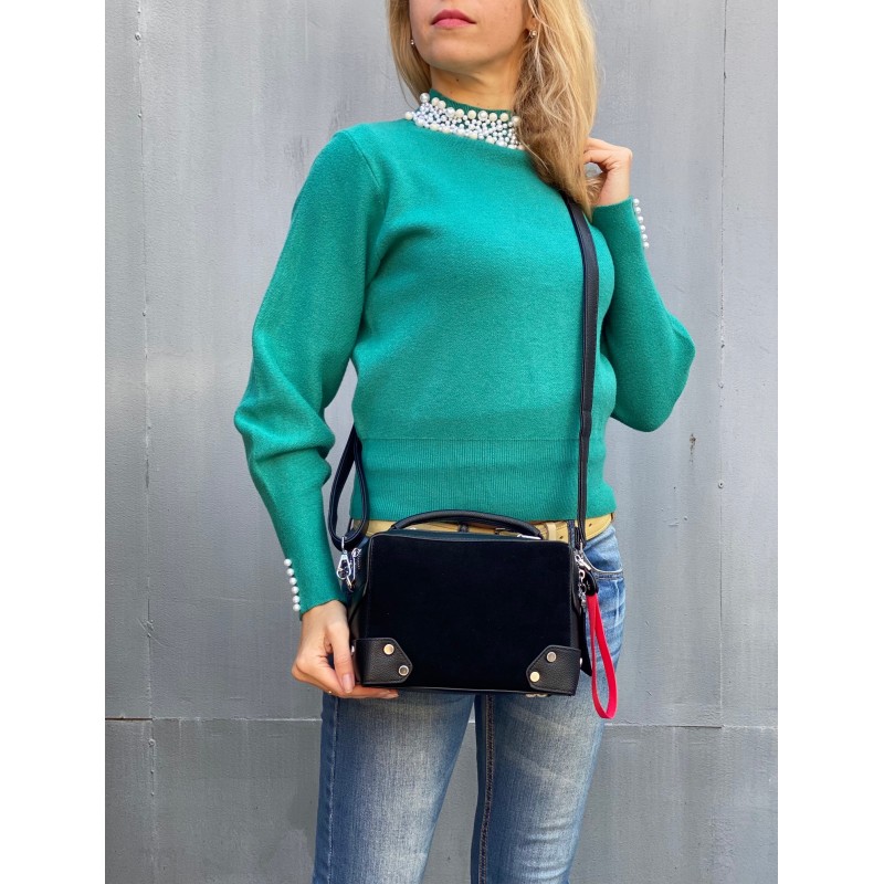 Женская сумка кросс боди Paula черная - 4 фото