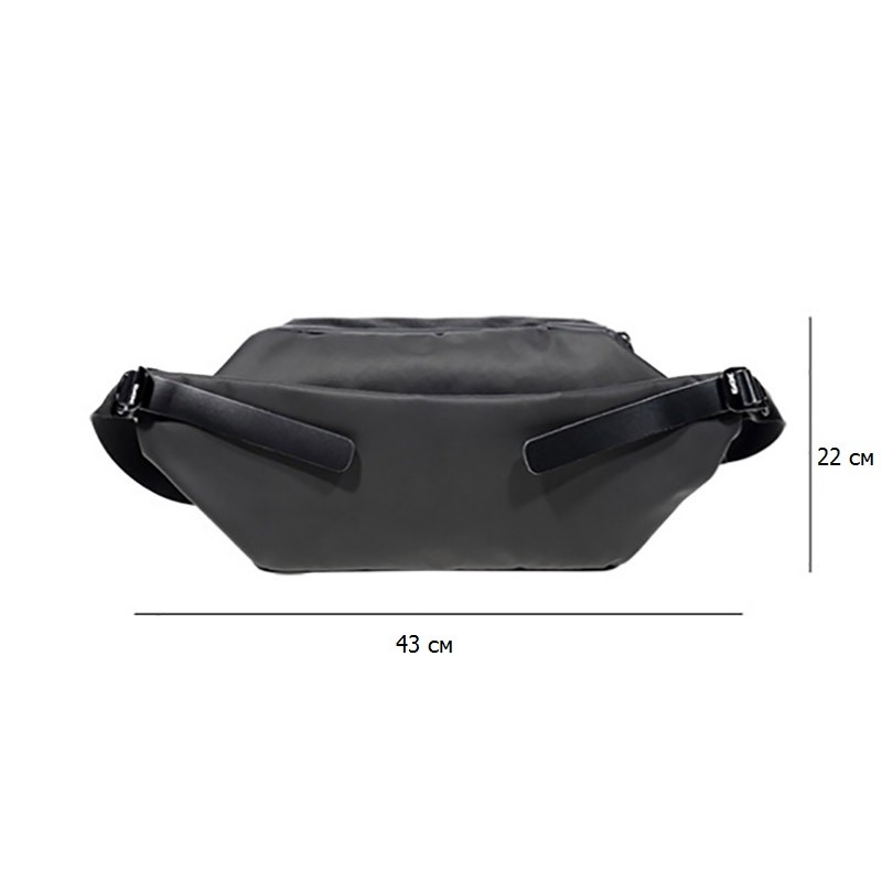 Мужская сумка слинг Mackar Urban через плечо черная - 17 фото