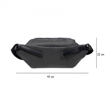 Чоловіча сумка слінг Mackar Urban через плече чорна фото