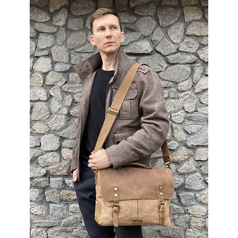 Мужской портфель Tone коричневый - 4 фото